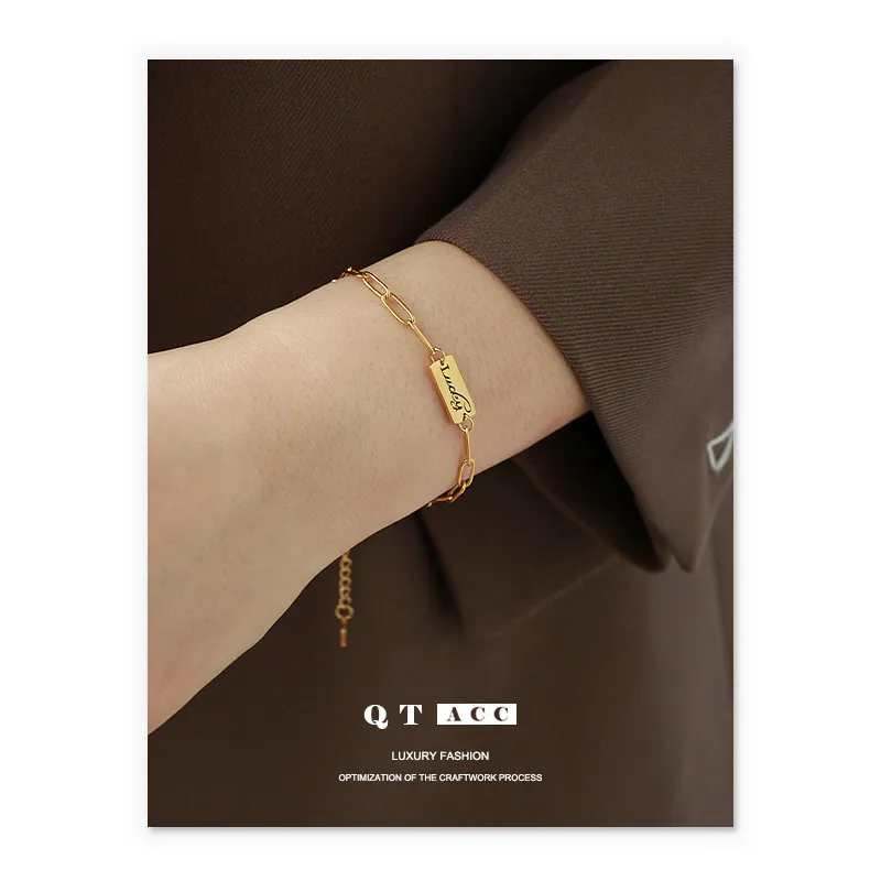 Fashion Simple Lucky Luck Letters Hundred Match Bracelet Jewelry