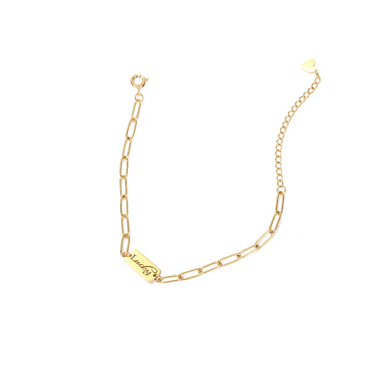 Fashion Simple Lucky Luck Letters Hundred Match Bracelet Jewelry