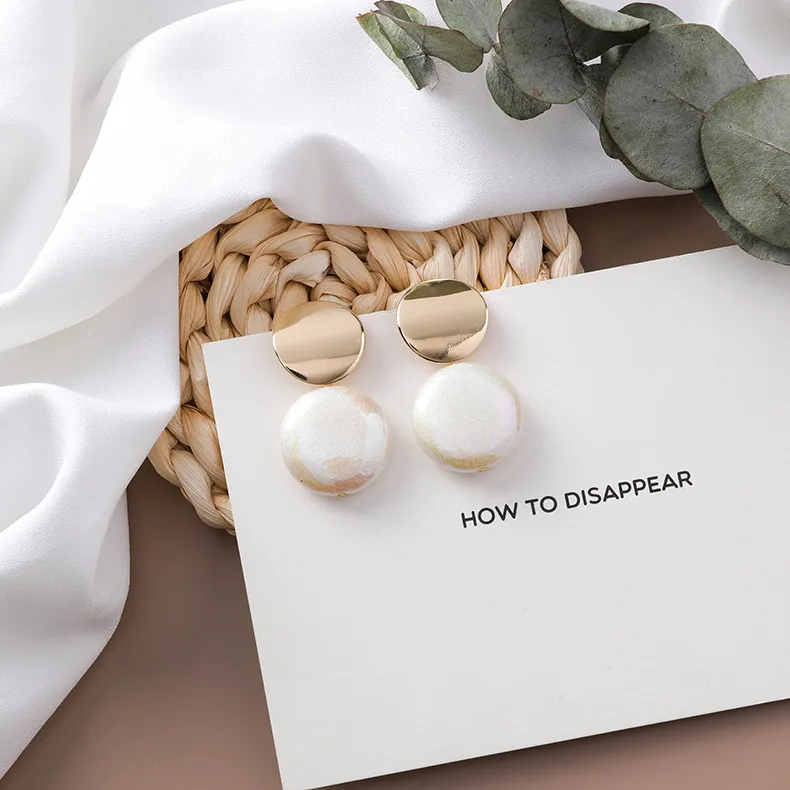 Fashion Simple Vintage Pearl Pentagram Earrings Jewelry