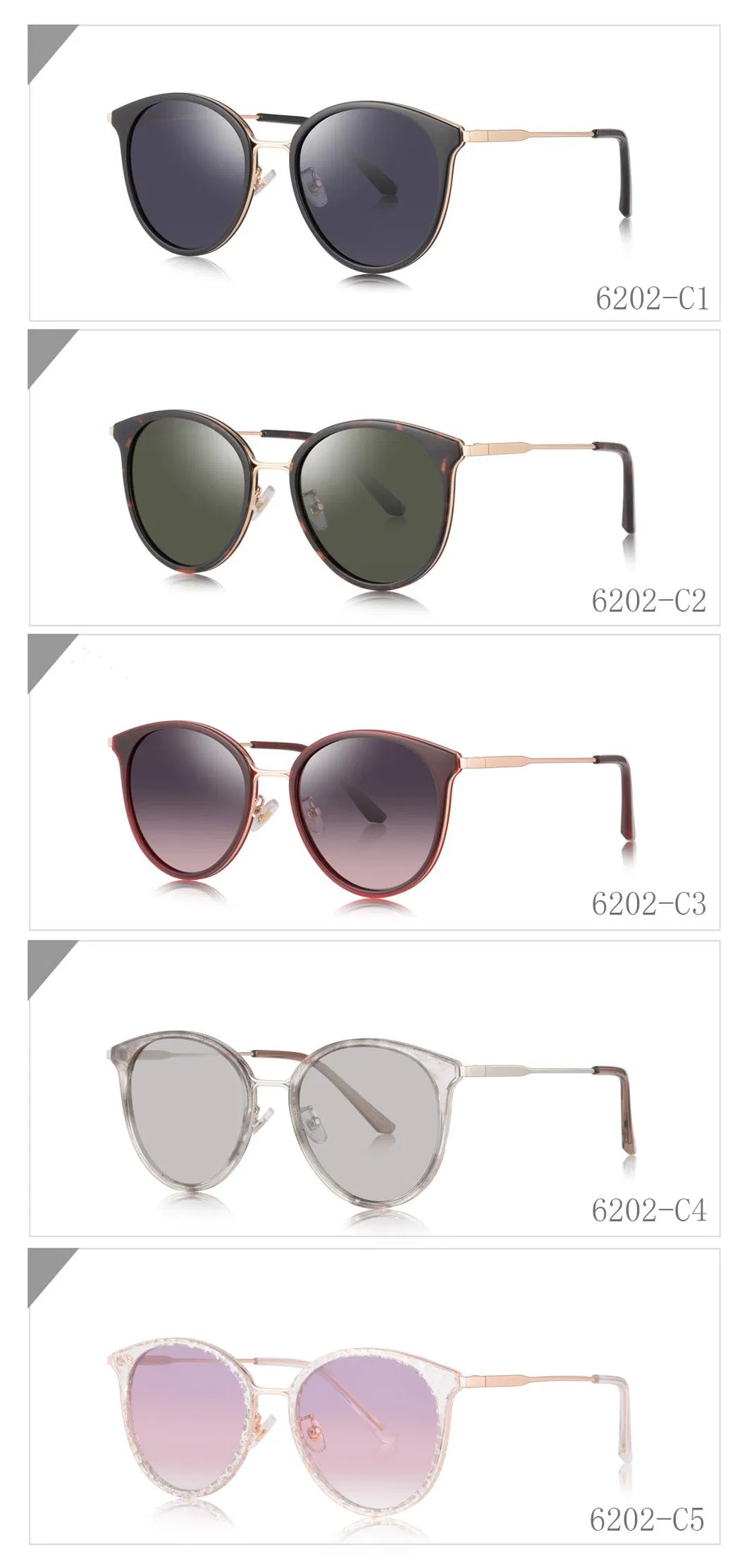 Fashion Women Cat Eye Metal Polarized Sunglasses High Quality Ready Goods