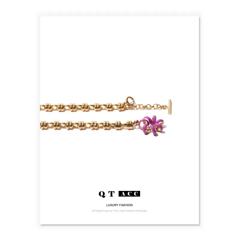 Fashionable and Elegant Handmade Oil Drip Simple Necklace Jewelry