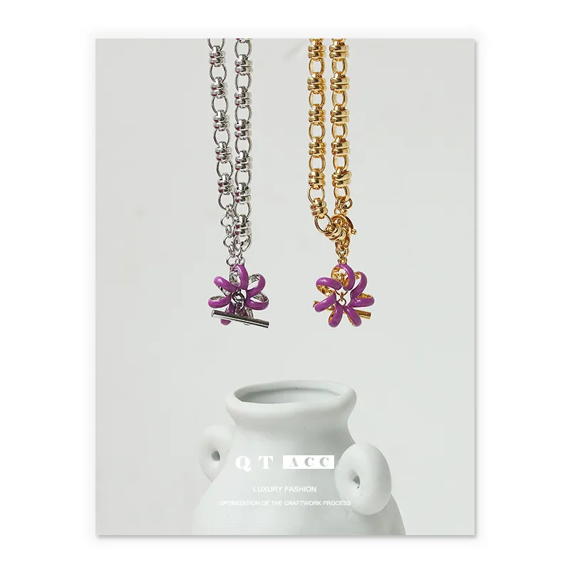 Fashionable and Elegant Handmade Oil Drip Simple Necklace Jewelry