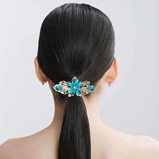Flower Design Rhinestone Hairpin Clip Accessories