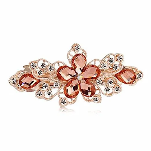 Flower Design Rhinestone Hairpin Clip Accessories