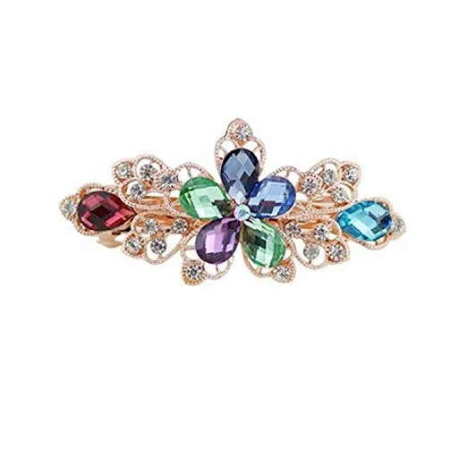 Flower Design Rhinestone Hairpin Clip Accessories
