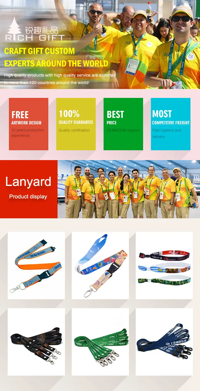 Free Sample Custom Design Your Own Logo School Neck Strap Lanyard with Badge Reel