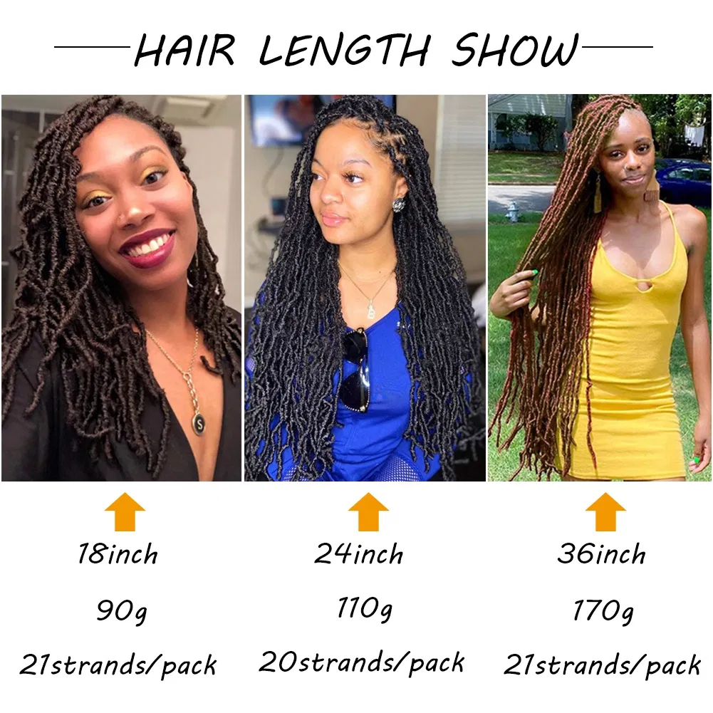 Goddess Locs Crochet Hair Soft Locs 18 24 36 Inch Long Curly Dreadlocks Hair Crochet Nu Faux Locs