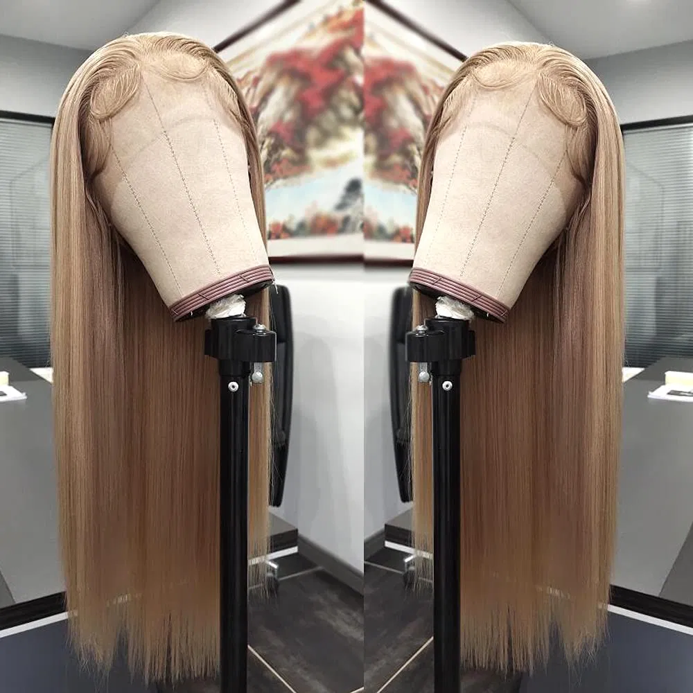 Hair 13X3 Glueless Synthetic Lace Front Wigs Bloned Wigs for Black Women #103 Long Straight Wig Heat Resistant Kanekalon Fibe Real Natural Synthetic Hair Wig