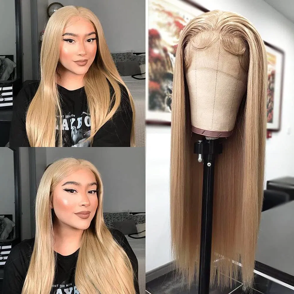 Hair 13X3 Glueless Synthetic Lace Front Wigs Bloned Wigs for Black Women #103 Long Straight Wig Heat Resistant Kanekalon Fibe Real Natural Synthetic Hair Wig