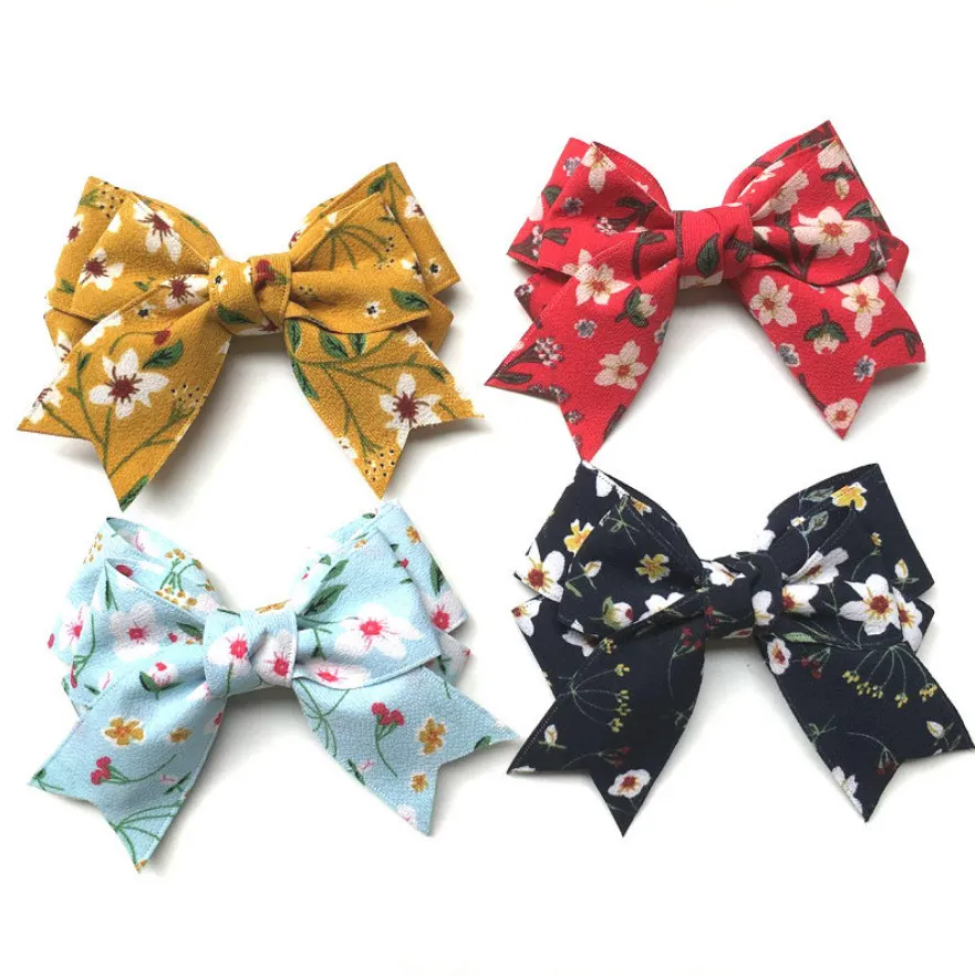 Hair Accessories Fabric Flower Printing Row Hair Clip