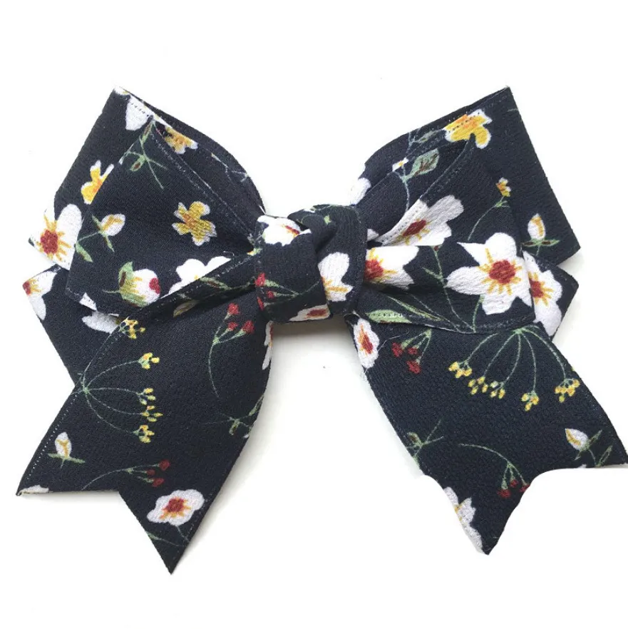 Hair Accessories Fabric Flower Printing Row Hair Clip