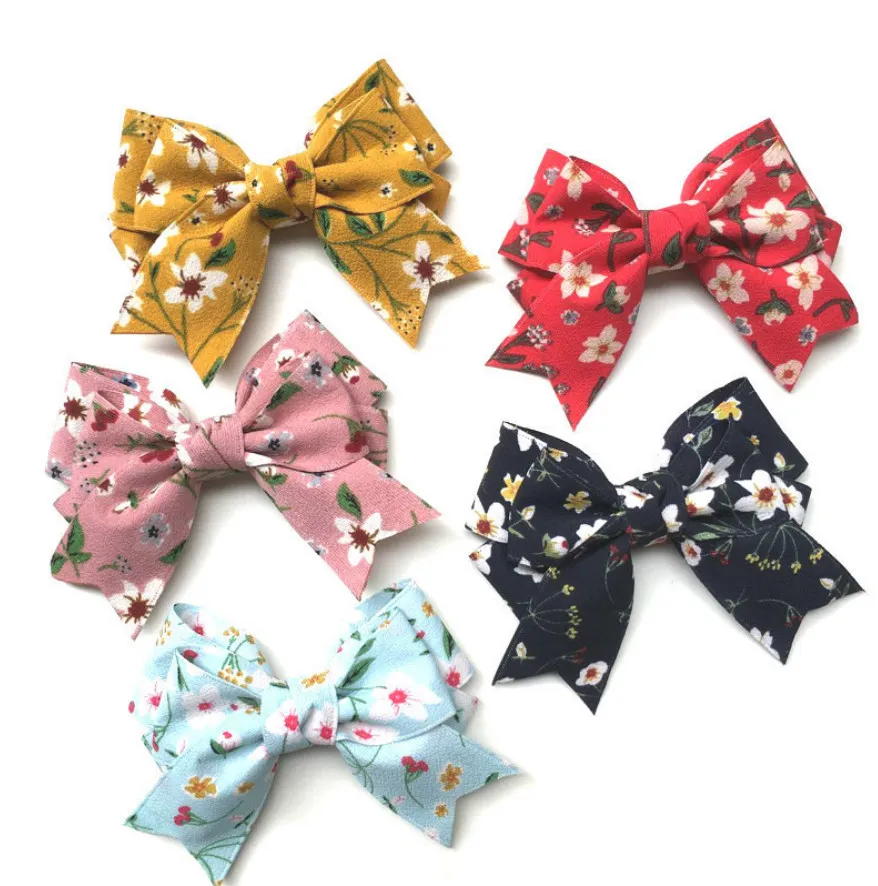 Hair Accessories Fabric Flower Printing Row Hair Clip