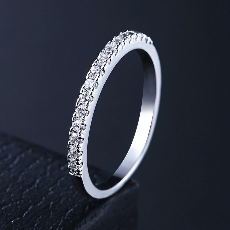 Handmade Eternity Promise Crystal Ring AAA CZ Zircon Engagement Wedding Band Rings for Women Men Finger Party Jewelry Crl1141