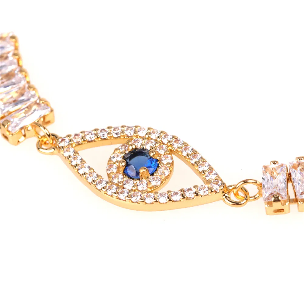 High Quality Charming Women Jewelry Copper Evil Eyes Adjustable Lucky Amulet Bracelet