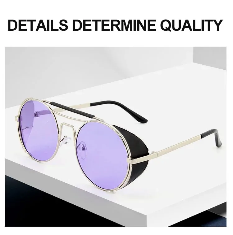 High Quality Steampunk Brand Designer Sunglass for Ladies Mirror Gafas