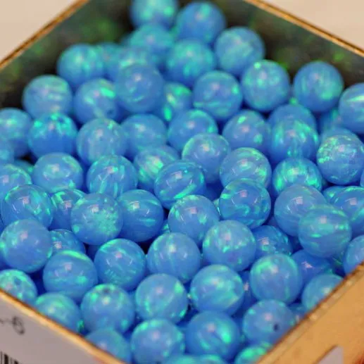 Hot Sale Colored Ball Shape Synthetic Opal Beads for Necklace