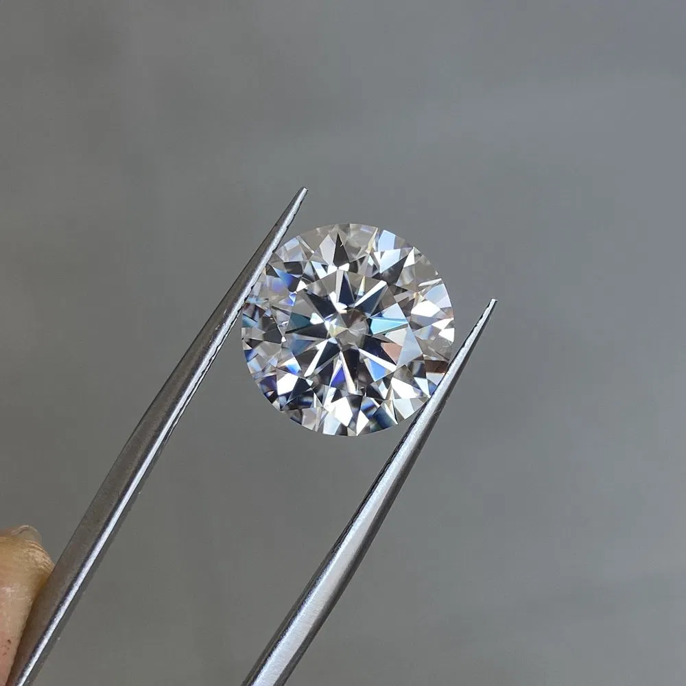 Hq Gems Gra Certificate 1carat Loose Moissanite Round 6.5mm White Moissanite Synthetic Diamond Price