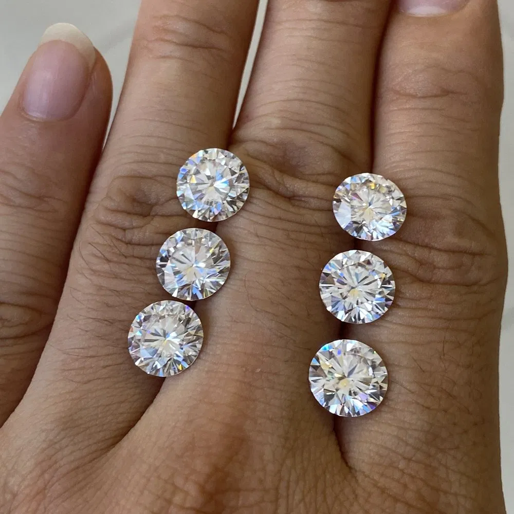 Hq Gems Gra Certificate Lab Grown 1carat 6.5mm White Moissanite Diamond Price Per Carat for Engagement Ring Earring Jewelry