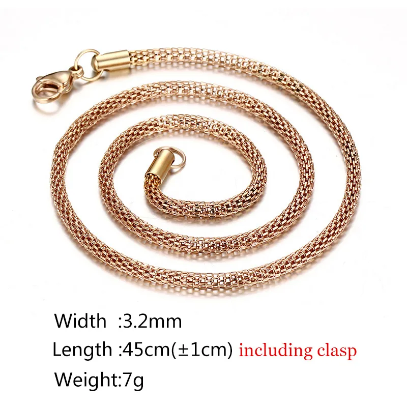 IP Gold Stainless Steel Gold Network Chain with Lobster Buckle