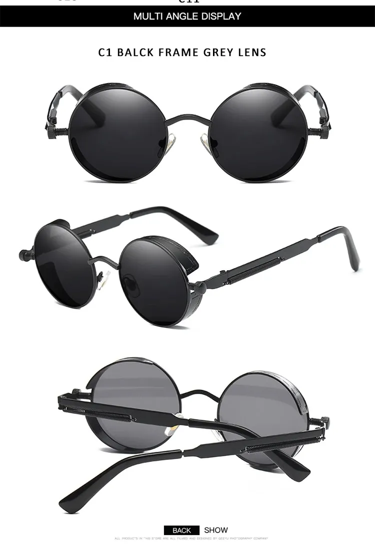 Luxury Metal Sunglasses Round Sunglasses Steampunk Coating Vintage Retro Sunglass
