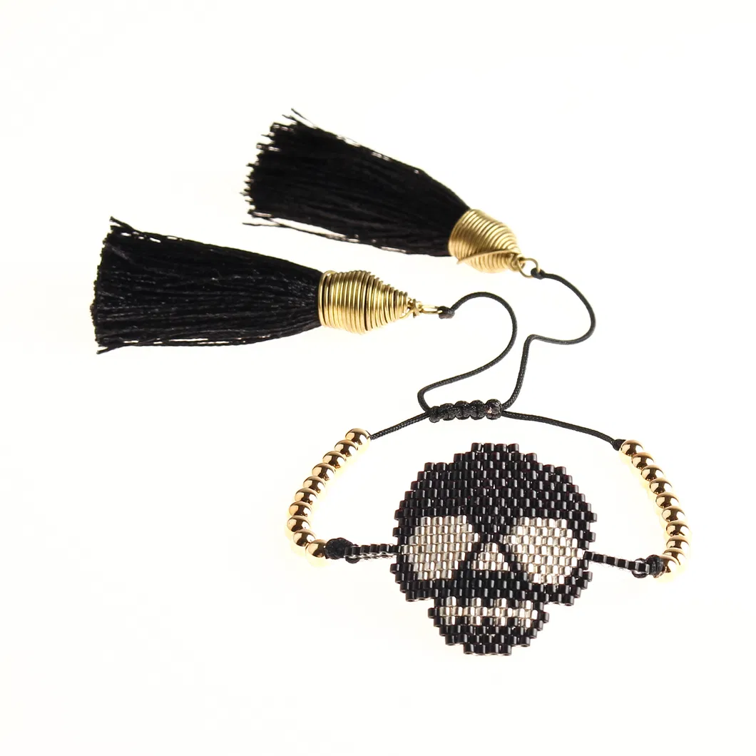 Mlgm Miyuki Bracelet Mexican Skull Bracelets for Women Unique Halloween Skull Jewellery Gift Pulseras Handwoven Jewelry Custom Imitation Cool Pulsera for Girls