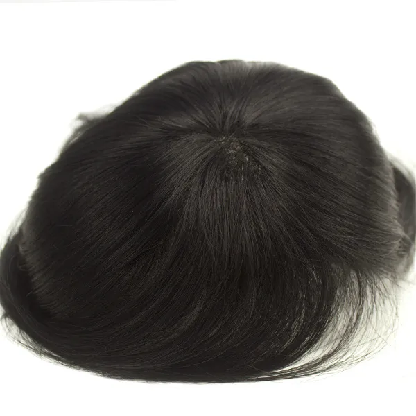 Mono Hairpiece with Npu All Around and Clips Human Hair Bang