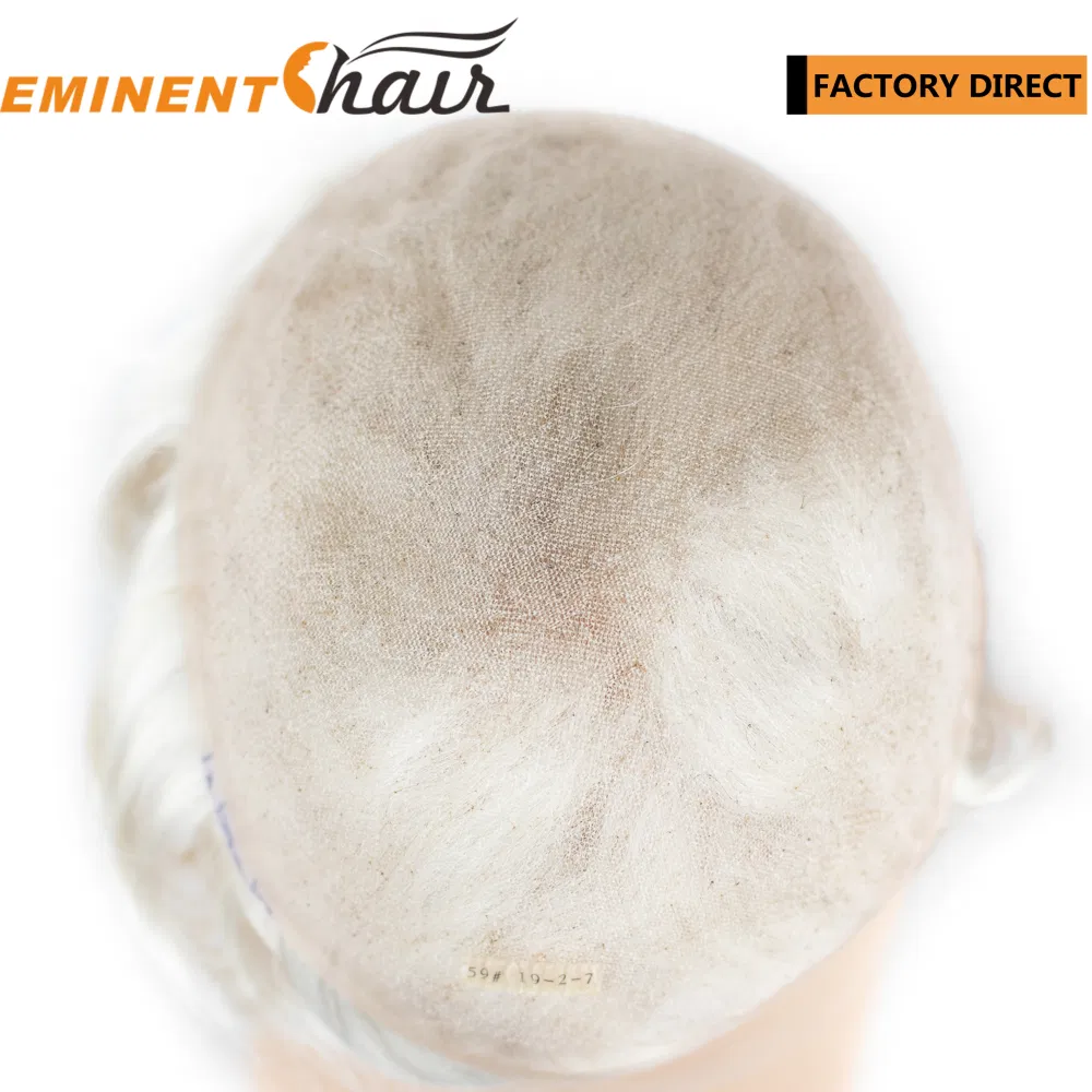Natural Effect Full Lace Men′s Grey Hair Toupee