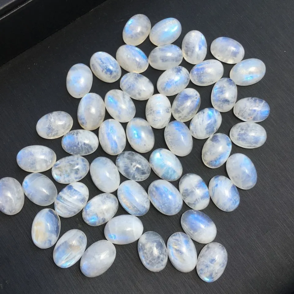 Natural Gemstone Blue Moonstone Cabochon for Jewelry Making