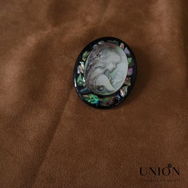 Natural Mother of Pearl Inlay Brooches Alloy Collar Brooch Pins Corsage Jewelry for Women