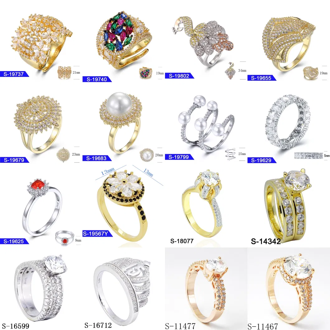 New Arrival Fashion Jewellery 925 Sterling Silver Diamond Rings for Wedding