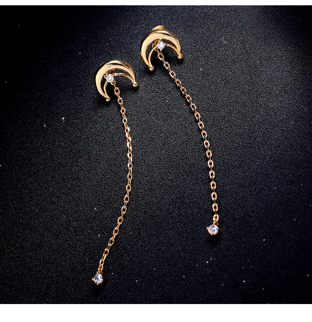 New Arrive Fashion Earring Minimalist 925 Sterling Silver Jewellery 18K Gold Plated Moon Shape Cute Earring Fashion Trendy Jewelry for Girls.