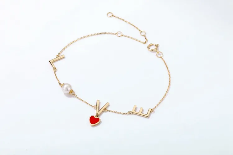 New Design Pearl Jewelry Bracelet 14K Gold Love Bracelet for Girls