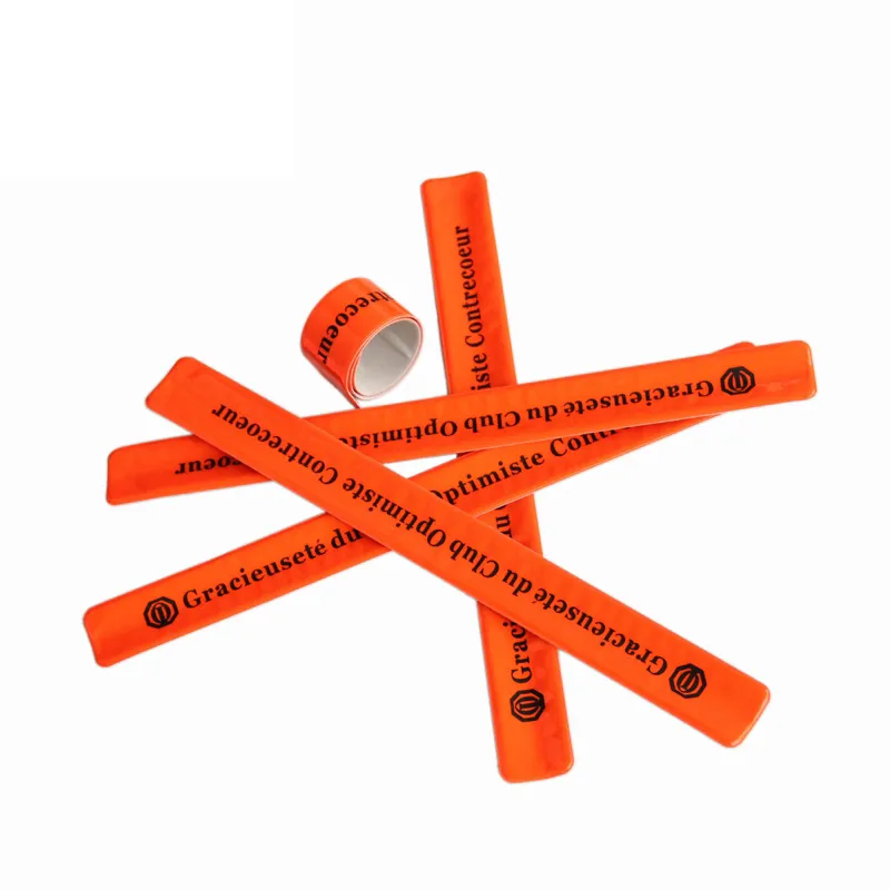 OEM Custom Logo Printing Slap Bracelet PVC Reflective Wristband