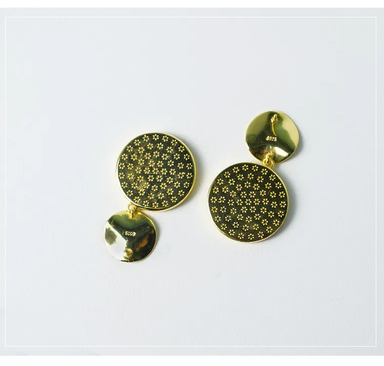 Original Design Simple Abalone Round Drop Earrings Creative Simple Geometric Stud Earrings