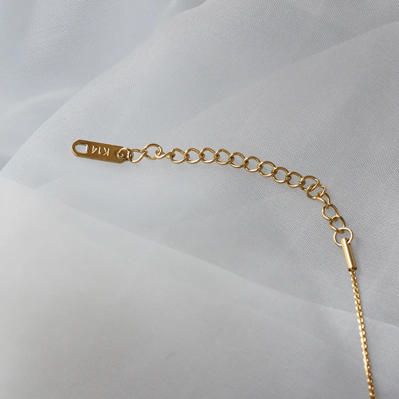 Personalized Stainless Steel Plated 18K Gold Simple Love Peach Heart Necklace