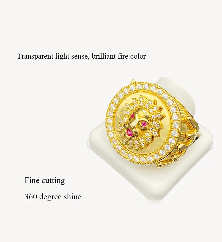 Plated Simulated Pave Hiphop Ring