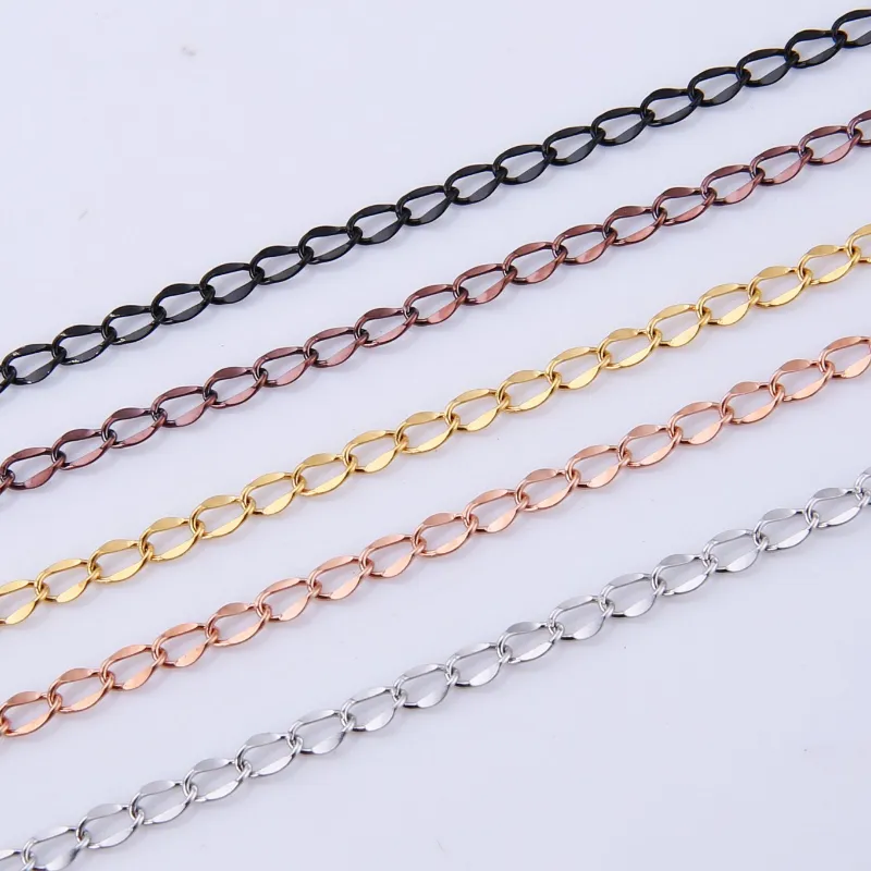 Popular Stainless Steel Hammered Curb Chain Jewelry Necklace