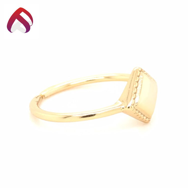 Punk Square Open Finger Gold Color Geometry Ring Jewelry