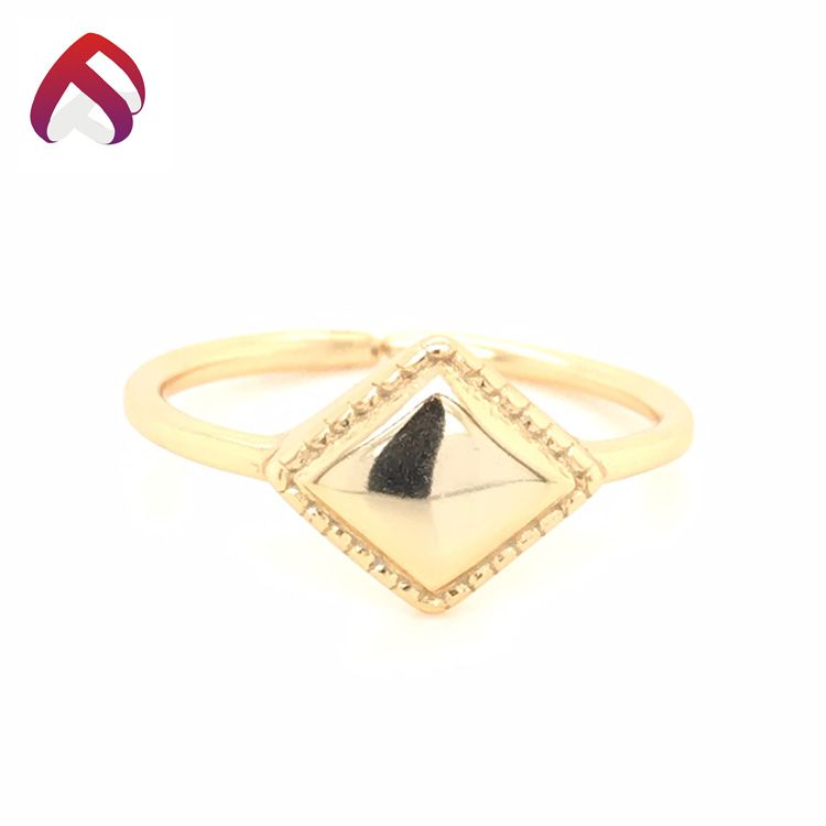 Punk Square Open Finger Gold Color Geometry Ring Jewelry