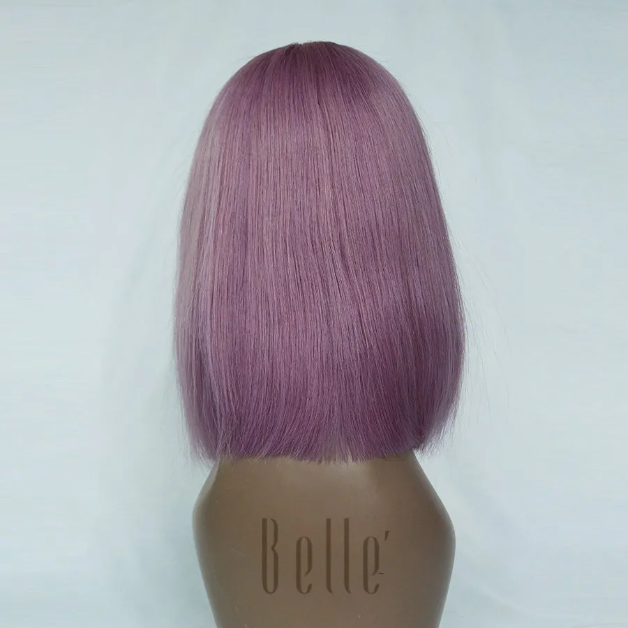 Purple Color New Fashionable Hot Sale Human Hair Frontal Lace Wigs Hairpieces
