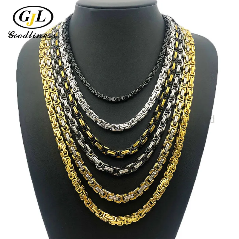 Stainless Steel King Chain Lobster Buckle Domineering Trend Titanium Steel Chain Necklace