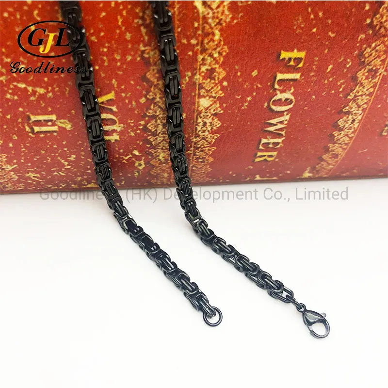 Stainless Steel King Chain Lobster Buckle Domineering Trend Titanium Steel Chain Necklace