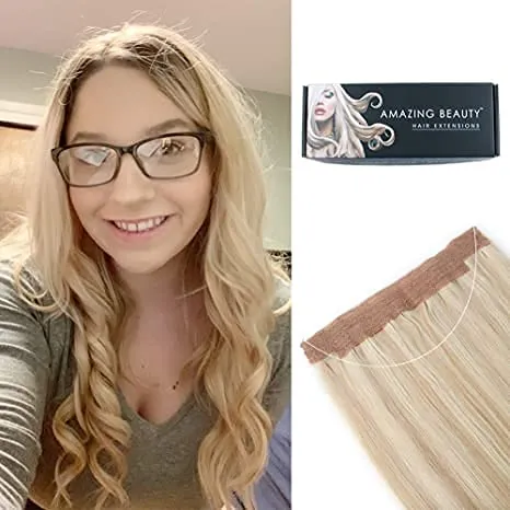 Trendy Hair Extensions, Ash Brown Fading Into Platinum Blonde B8-60, 120 Gram 20 Inch