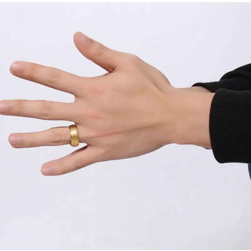 Tungsten Gold Rings Electrocardiographic Style Ring Men′s Ring Korean Style Men′s Domineering Ring