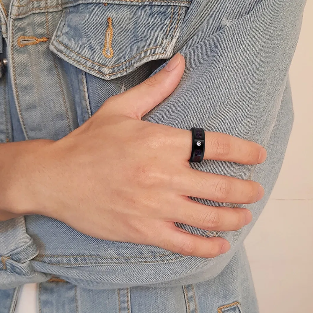 Tungsten Gold Rings Electrocardiographic Style Ring Men′s Ring Korean Style Men′s Domineering Ring