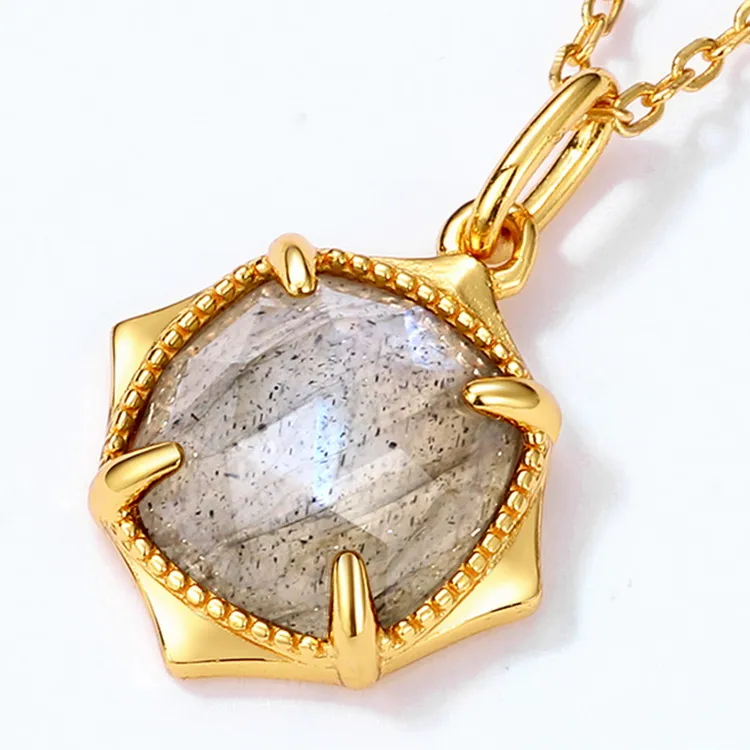 Wholesale 925 Sterling Silver Jewelry Labradorite Pendants Handmade Silver Pendant