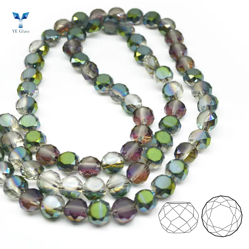 Wholesale Faceted Bread Glass Beads for Jewelry
