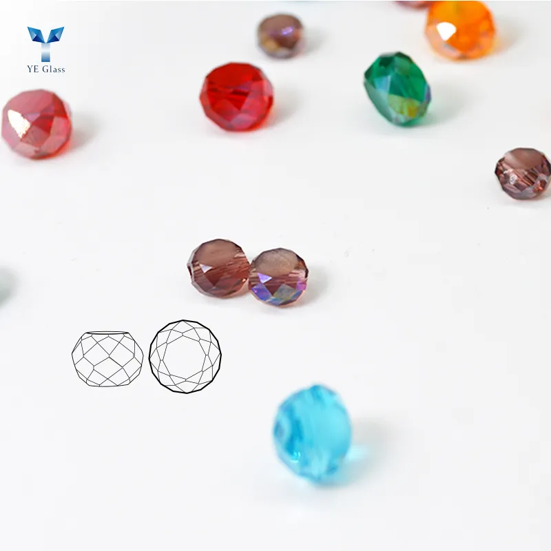 Wholesale Faceted Bread Glass Beads for Jewelry