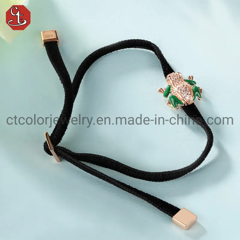 Wholesale Fashion Jewelry Adjustable Rope 925 Silver Ladybird beetle Shape Bangle Bracelet
