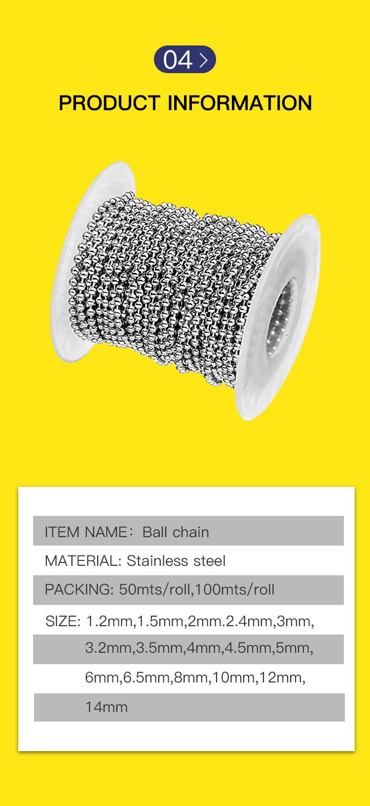 Window Curtain Blind Beaded Metal Ball Chain